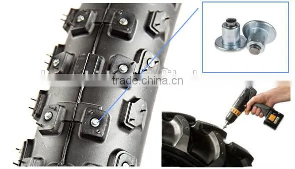 Tungsten carbide tire studs spikes, steel body with carbide tips