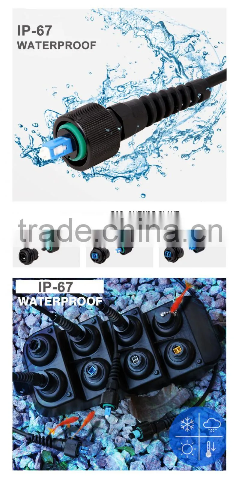 SC-SC Singlemode Simplex Waterproof Fiber Optical Patch Cord