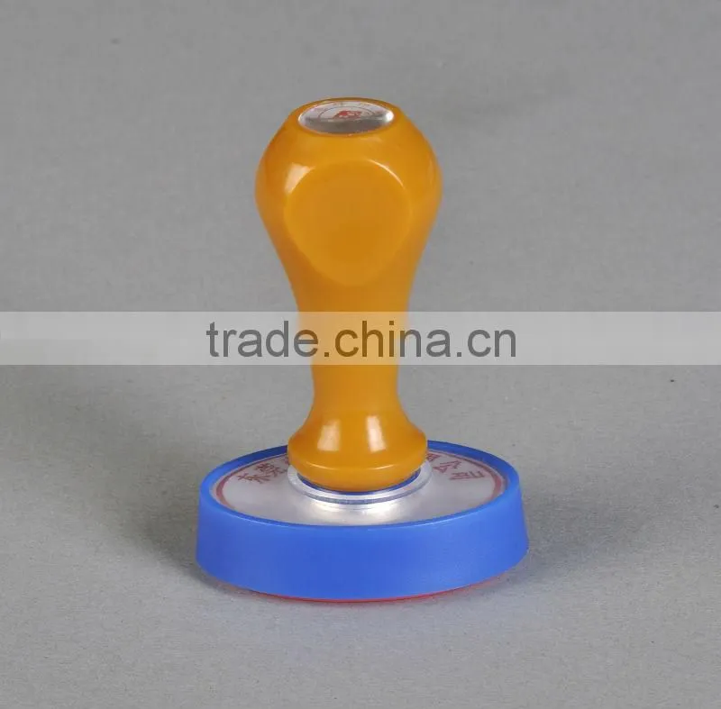 rubber stamp with display window and logo place