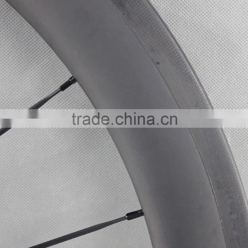 700c ican carbon fiber bike wheels 56mm clincher road bicycle wheel with glossy logos W56C