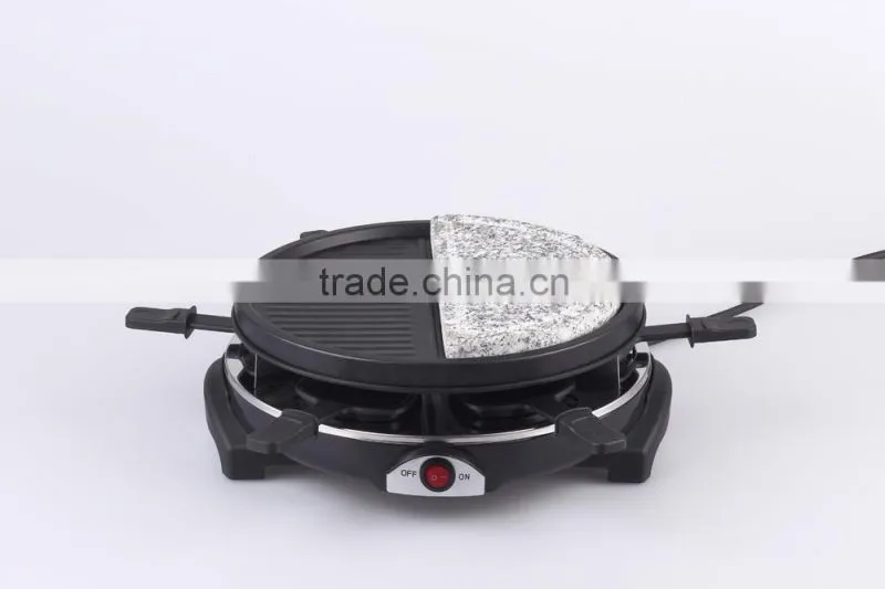 900W 6-Person Raclette Grill With Glass Plate RG-106G
