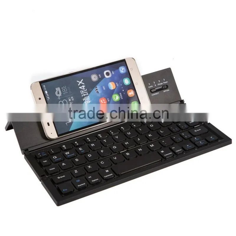 Vensmile Computer keyboard Foldable Portable Bluetooth Keyboard With Kickstand for Android Win10 Black Computer keyboard