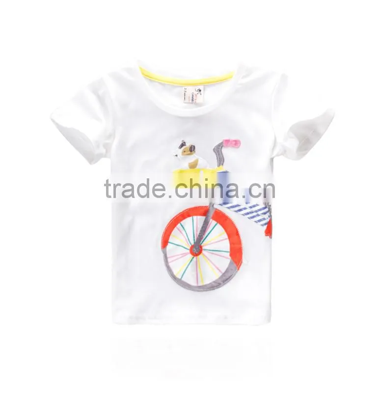 2015 wholesale new fashion design baby girls tshirt