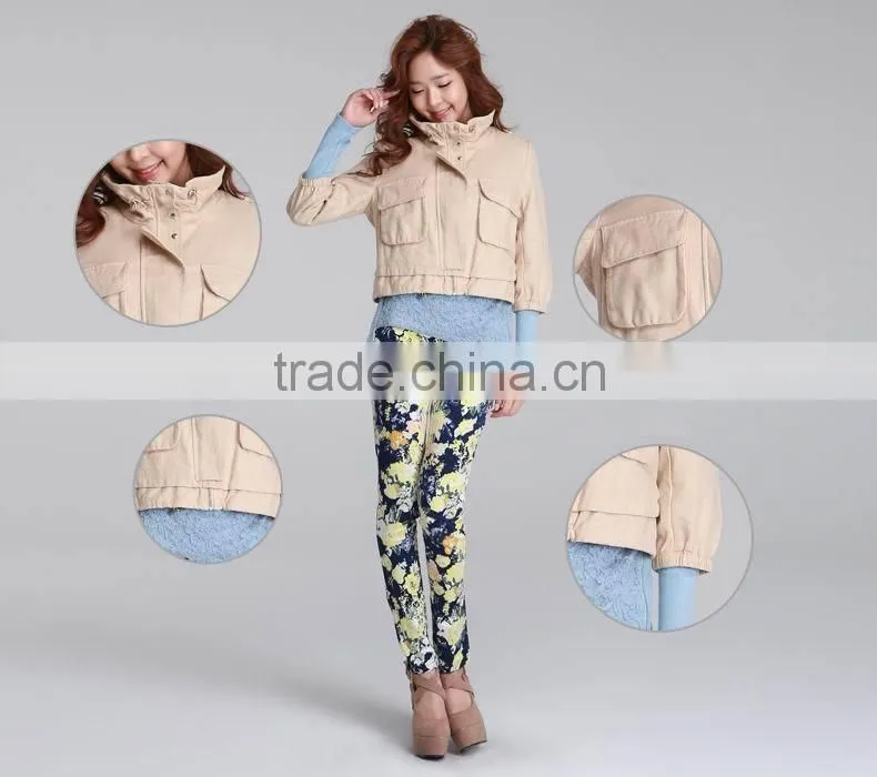 Ladies new fashion 3/4 sleeve bomber jacket