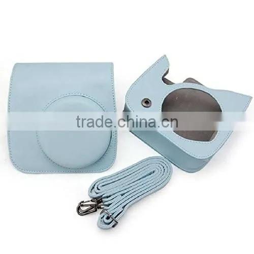 2016 Handmade Useful New Cute Beige PU Leather Camera Case Bag