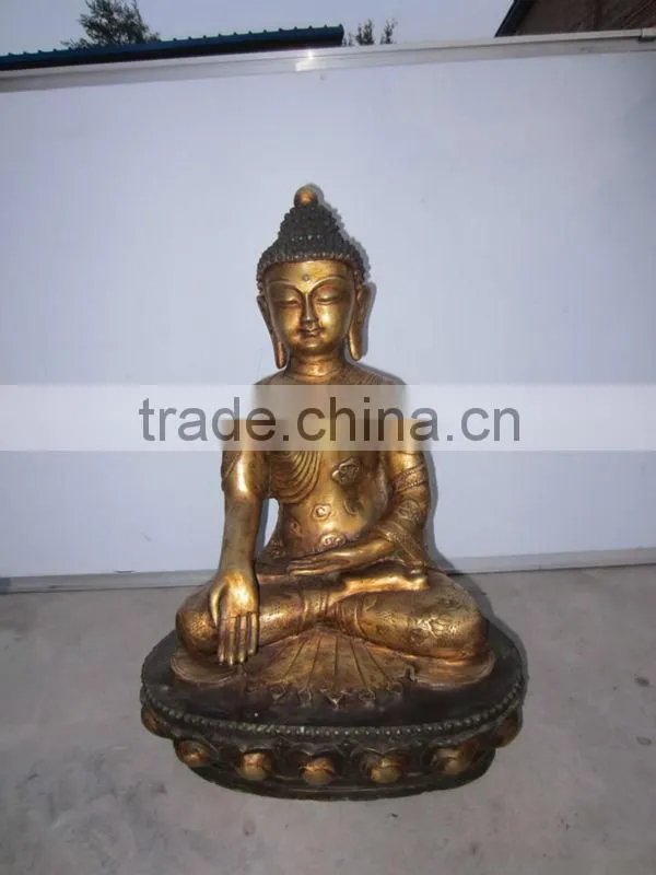 antique wood laughing buddha statu