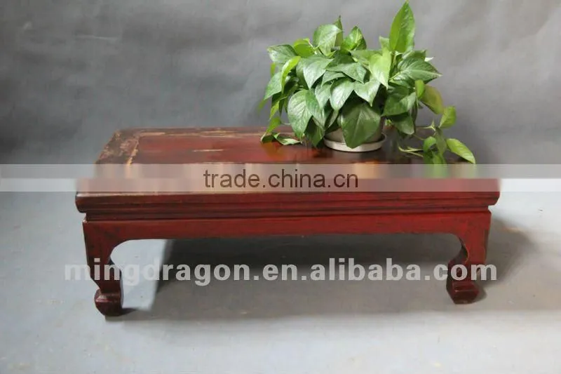 Chinese antique furniture pine wood Shanxi red small coffee table