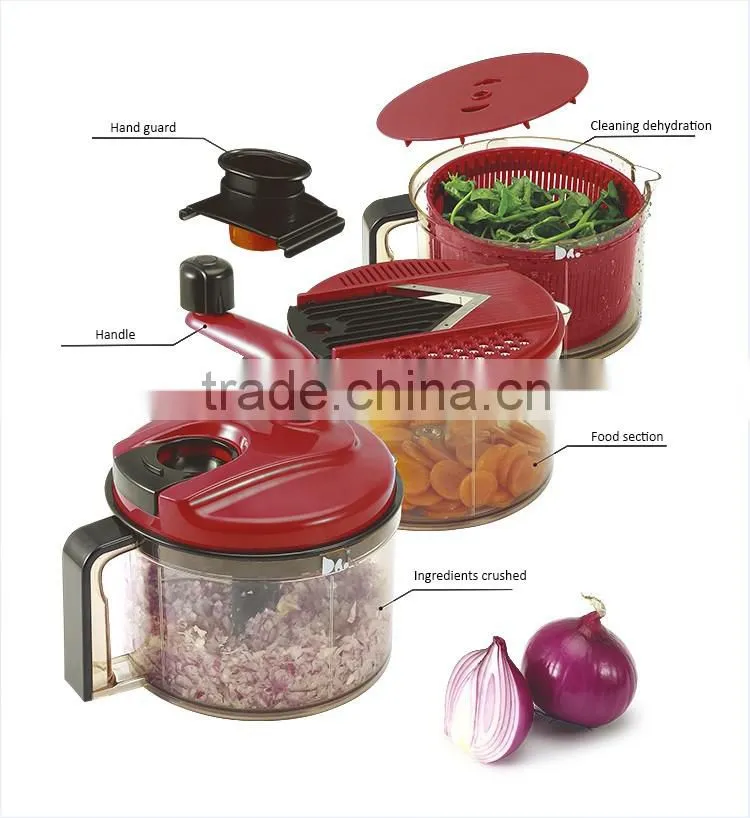 PP+ABS+S/S 23*20*26 Kitchen tools multifunctional food processor/kitchen king pro manual food processor/vegetable grinder