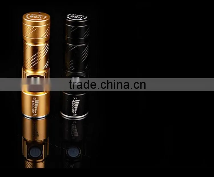 Aluminium Body Rechargeable Battery Solar Torch Led Solar Flashlight