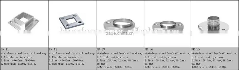 FR-03 stainless steel fence post base plate/handrail post base plate