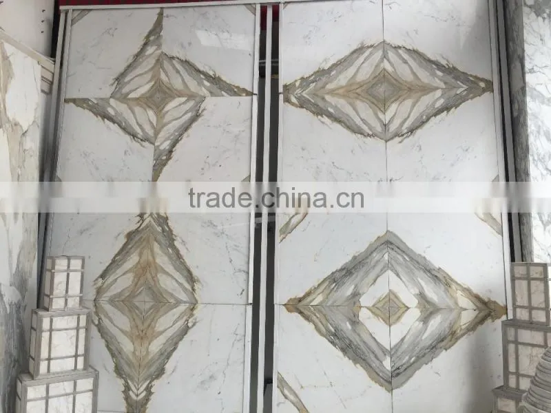 High Quality Polished Calacatta Gold Marble Mosaic for floor mosaic and Wall Mosaic