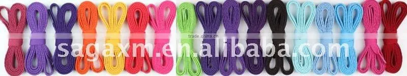 7mm black polyester black oval shoelace