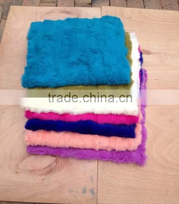 Dyed real rabbit fur plate for Garments