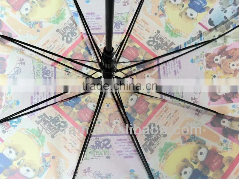hot sales 19"*8ribs bear print cheap cute child umbrella