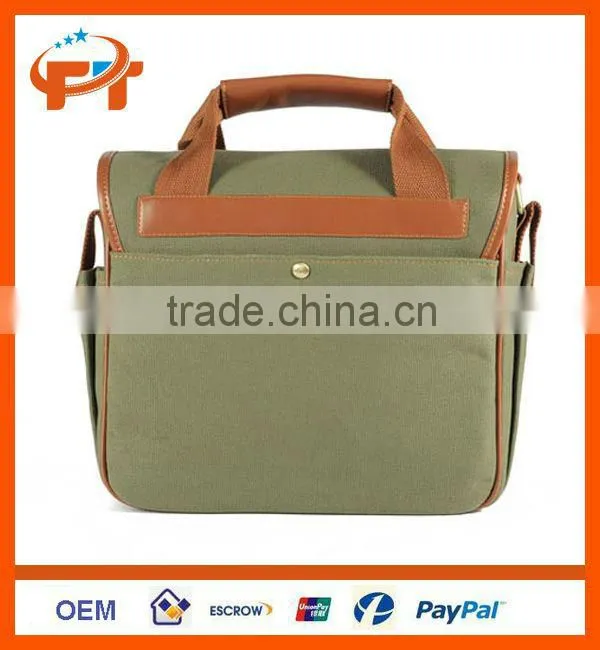 Canvas camera bag for 1 camera 2 lens and can for ipad
