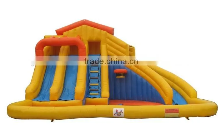 giant inflatable water slide for adults , large screamer water slide with pool for sale