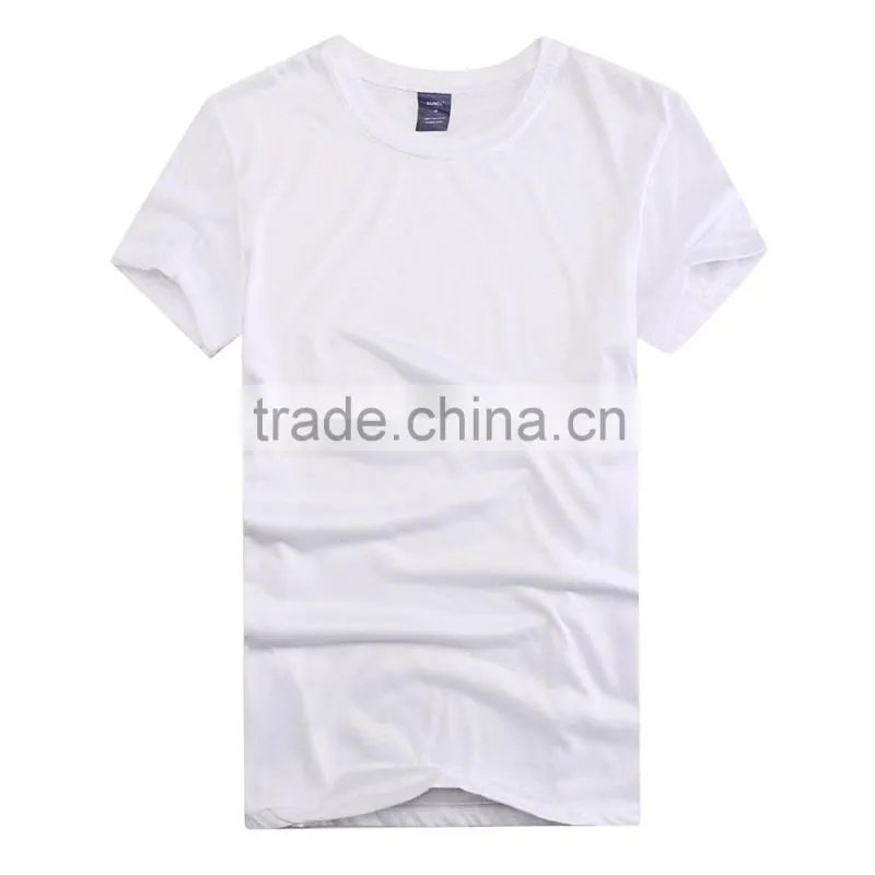 2016 Guangzhou LuoQi 160g polyester cotton o-neck short sleeve print cheap promotion custom blank t shirt