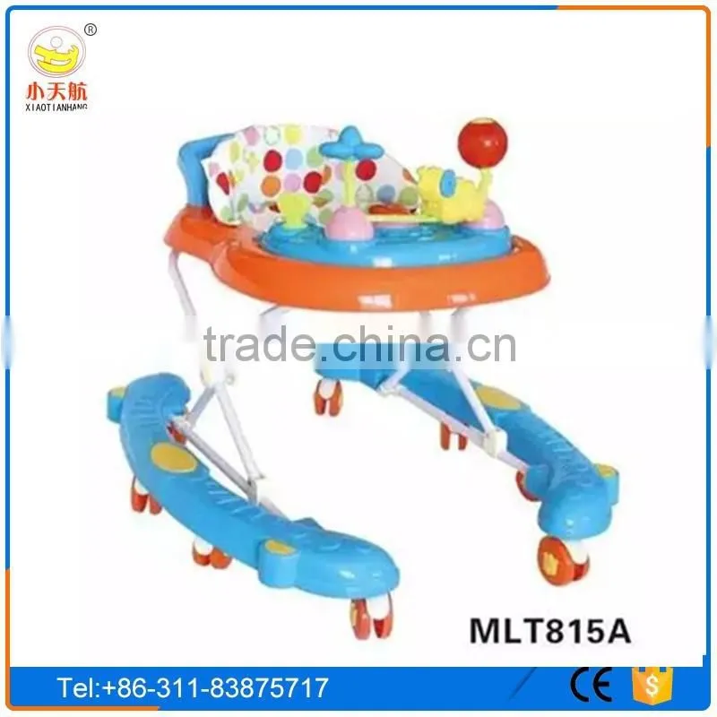 Comfort softextile rotating baby walker for sale/baby trolley walker with caster 8 swivel wheel