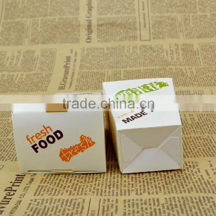 food grade white paper card fried food packaging box