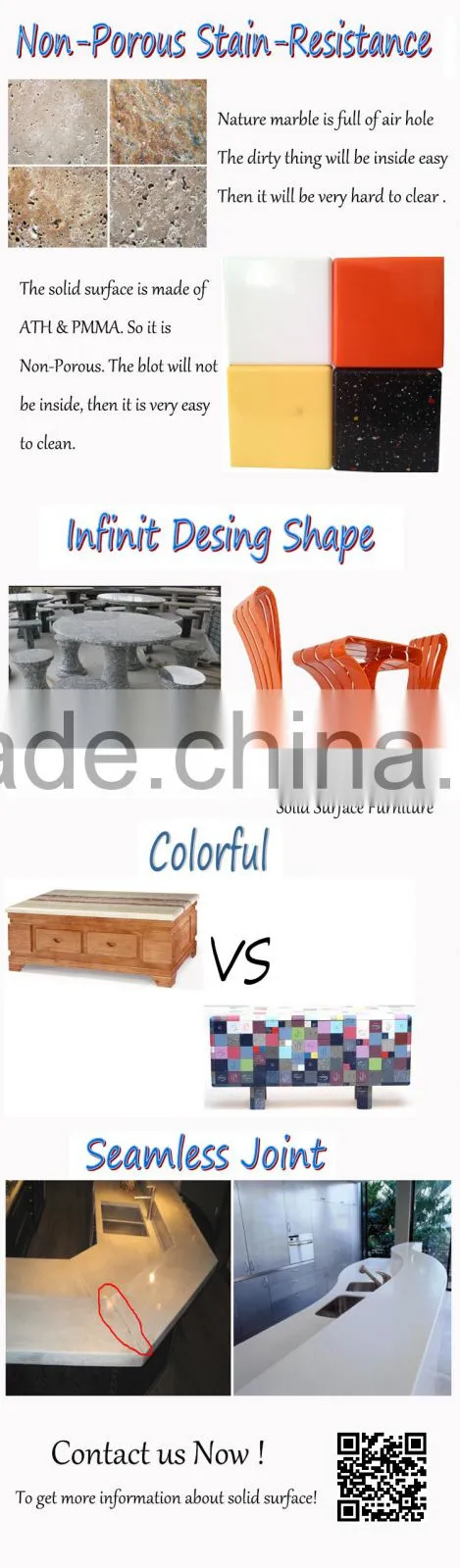 Practical crazy selling quartz stone solid surface sheet