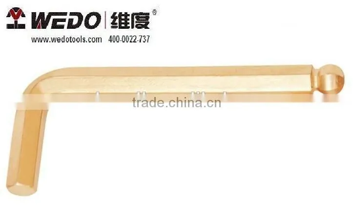 Hex Key Wrench with Ball Aluminium Bronze/Beryllium Copper (non sparking tools) High-quality WEDO TOOLS