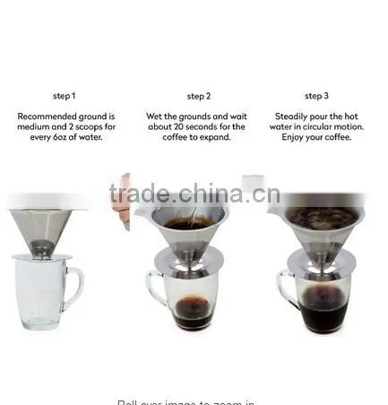 Pour over filter clever drippers 304 stainless steel metal coffee dripper