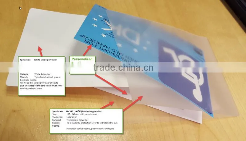 High Quality Clear Heat Sealing Plastic Pouch for ID Cards or Photo