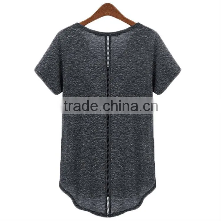 Best selling casual women's t-shirt korea(YCT-B0208)