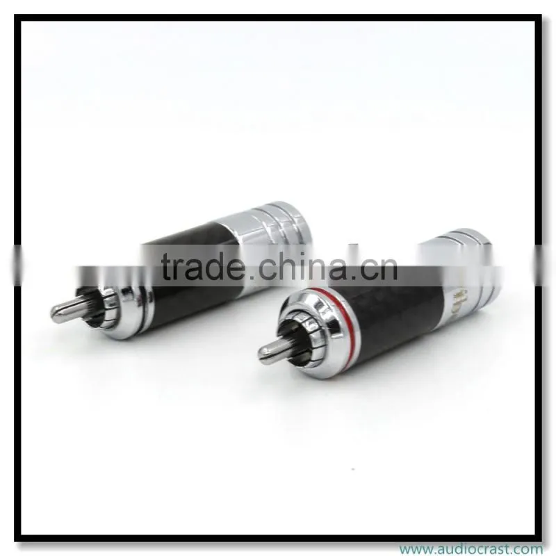 Hi End Rhodium-Plated RCA Carbon Fiber Plug Connector RCA terminals Audio Player
