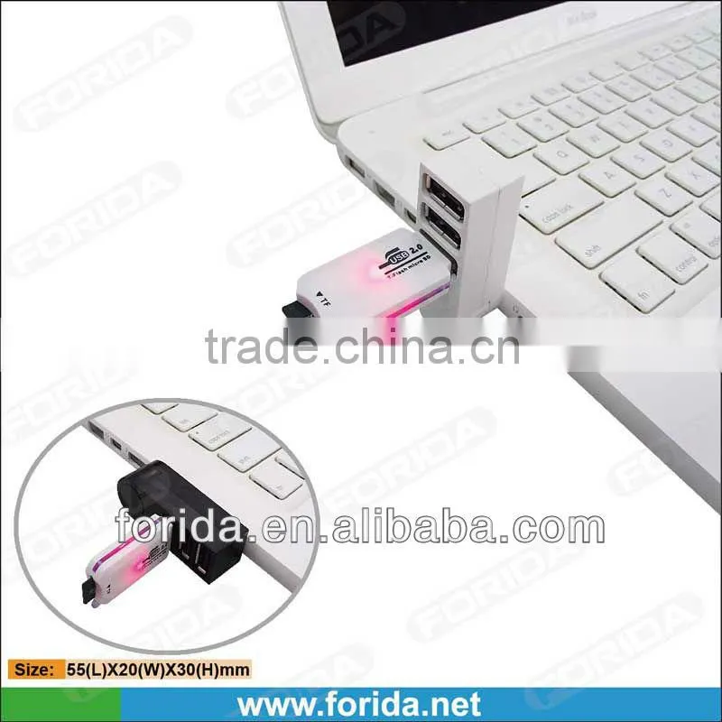 Mini rotation 3 ports USB hubs adaptor for Notebook pc