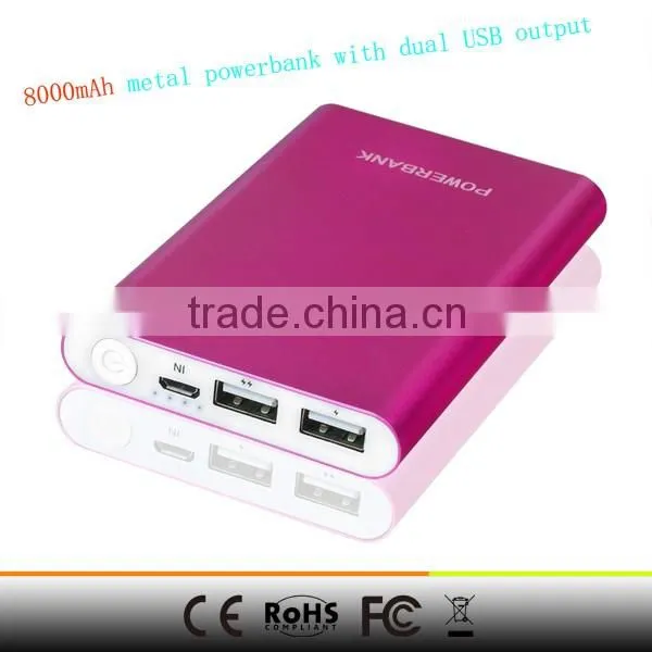 8000mAh power bank with power button
