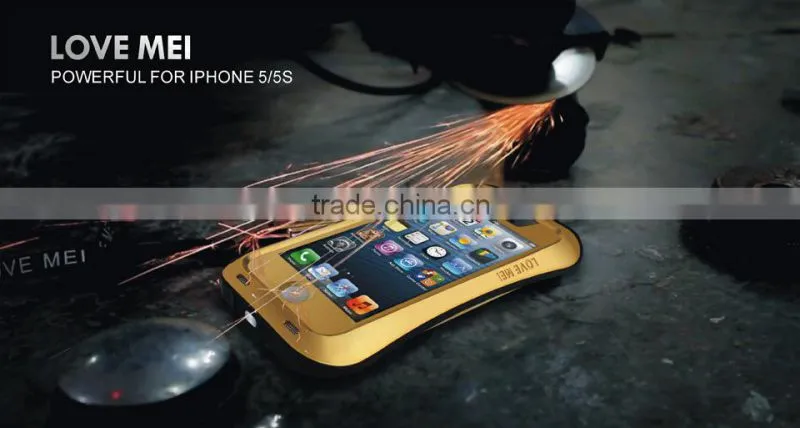 Love Mei brand Tri protect small waist style AL metal mobile phone case for apple iphone 5S, for iphone 5 case 9 colors