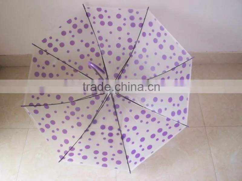2016 Custom wholesale rain promotional best selling transparent poe umbrella
