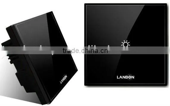 remote black wall mounted touch 1-gang light switch for home automation 110-250V