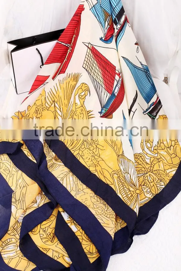 Beautiful new design polyester printed lady fashion scarf silk