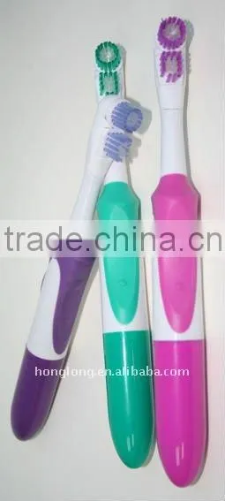 @Battery operated electric toothbrush with soft dupont tynex bristle head