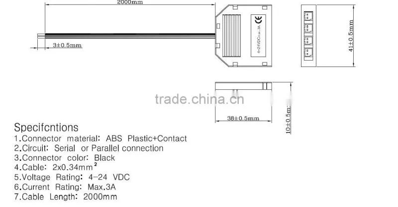 12V 10 port LED mini connector junction box black for LED strips with 2541 wafer & PCB sockets