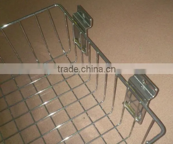 Supermarket hanging slatwall wire basket