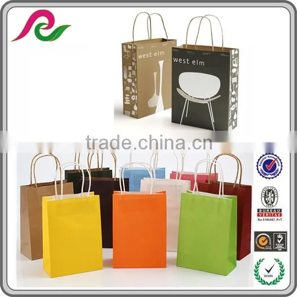 Accept Custom Order Gift Industrial Use and Hand Length Handle Sealing Kraft Paper Shopping Bag
