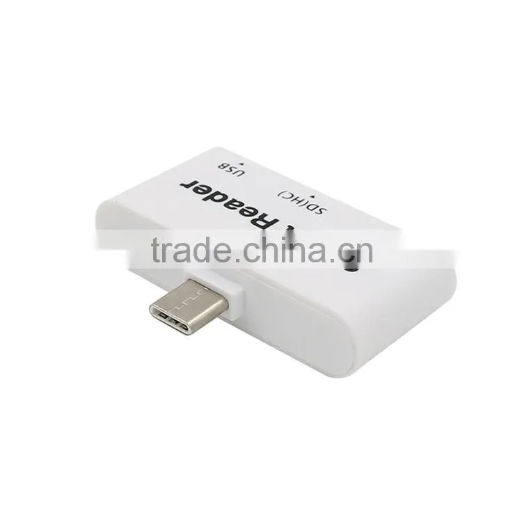Type-C 3 in 1 Multifunction Memory Card Reader Adapter USB/TF/SD for Macbook Card Reader USB Flash Drives