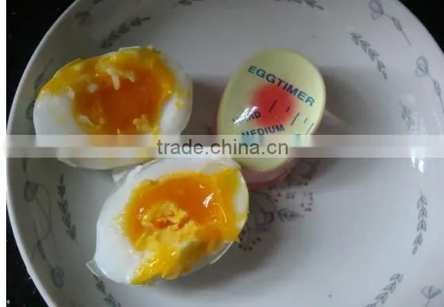 Hot sell fashion temperature controlled colour changing egg timer FDA egg shape kitchen timer