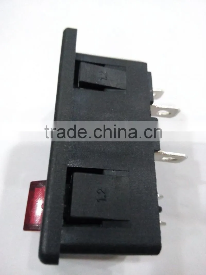 15A 250V AC power socket with fuse and 4pin rocker switch