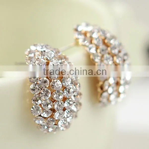 fake artifical real gold plated new style diamond earring
