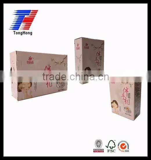 pink color with embossing healthy food gift packaging box for Mothers' Day woman healthy products