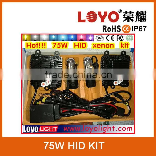 Best selling auto HID xenon kit H1, H3, H4, H7, H8, H9, H10, H11,75W hid kit