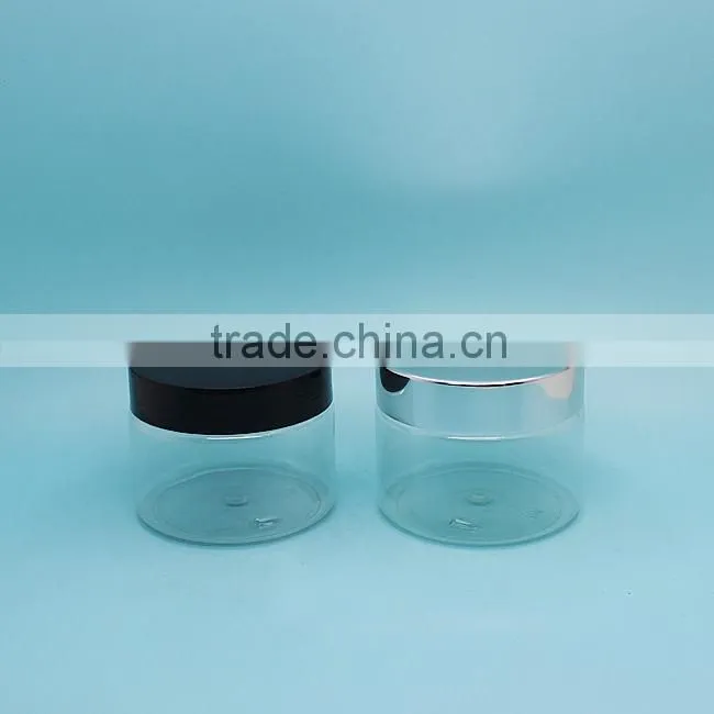 150ml clear cylinder plastic PET jars, 5 oz plastic cosmetic jars