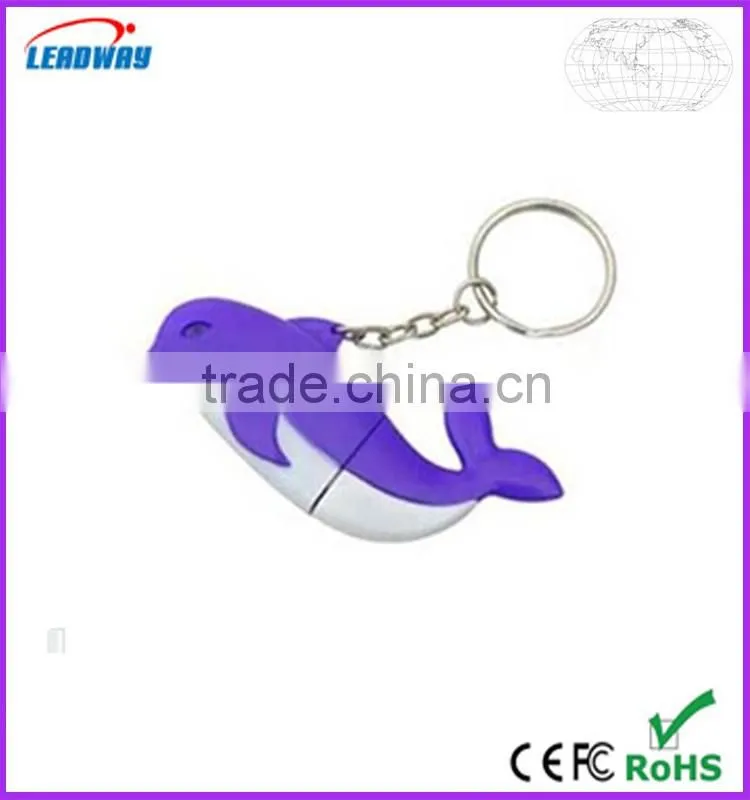 dophin shaped usb pen drive with keyring wholesale china