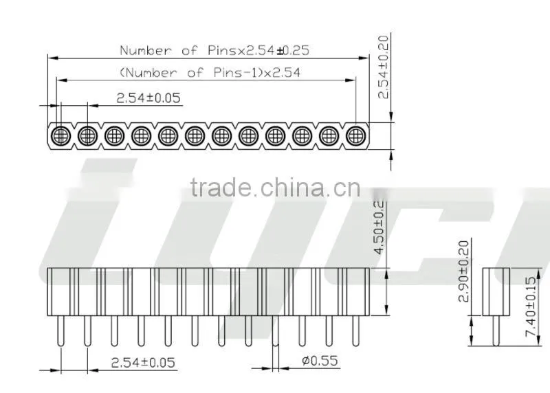 Pitch 2.54mm IC Socket Solder Type