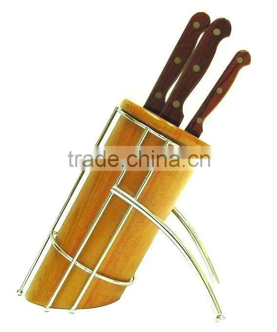 Wooden Kitchen Knife Block Cutlery Holder for Home and Restaurant