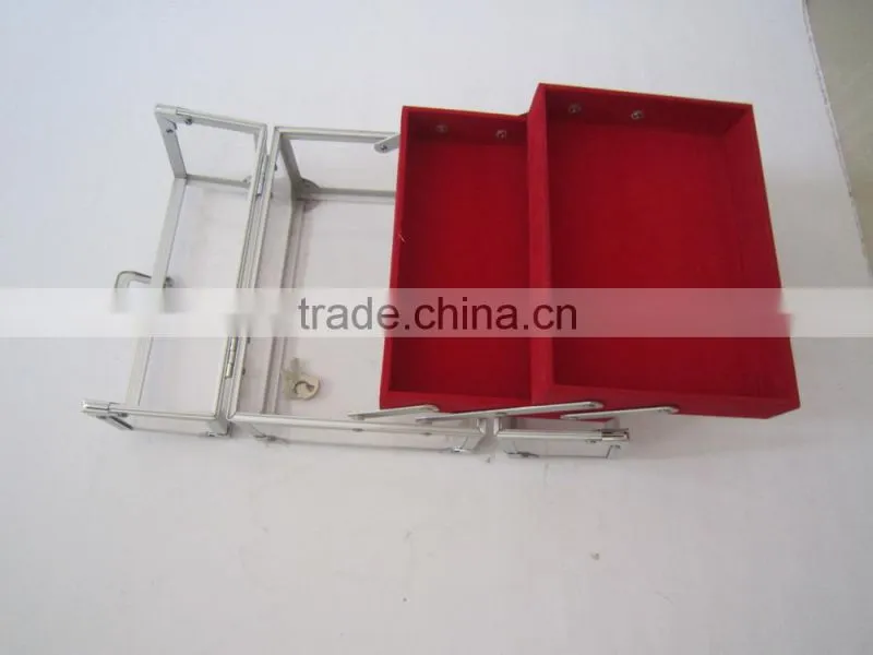 China promotion fashion craft smll aluminum makeup glass case